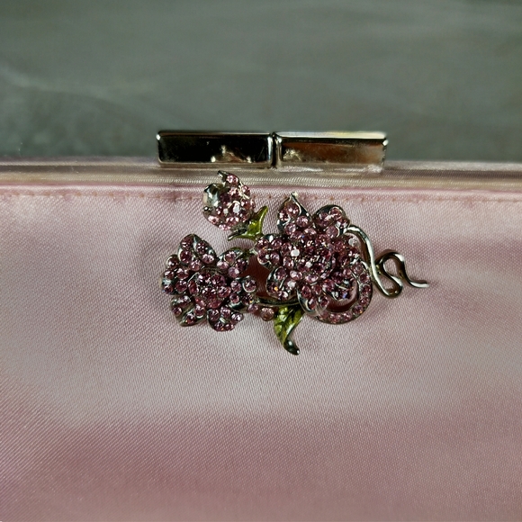 2/$30‎ Handmade Petal Pink Satin Womens Formal Womens Purse Handbag Whimsical - Picture 4 of 15